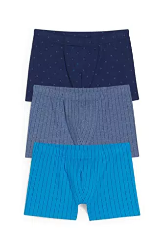 C&A Herren Trunk Unterwäsche 3er Pack|Multipack Stretch|Baumwolle Streifen blau S