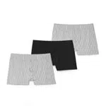 C&A Herren Trunk Unterwäsche 3er Pack|Multipack Stretch|Baumwolle Streifen hellgrau-Melange S