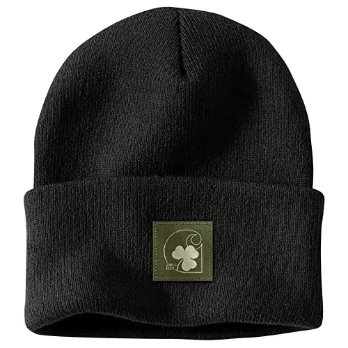 Carhartt Unisex Knit Shamrock Patch Beanie, Schwarz