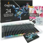 Castle Art Supplies Aquarell-Pinselstiftset, 24 lebendige Farben
