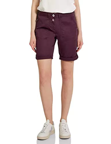 Cecil Damen B376478 Baumwollshorts, Wineberry red, 34