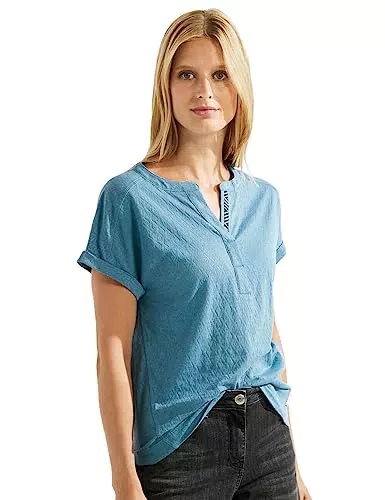 CECIL Kurzarmshirt mit Ausbrenner Muster