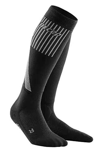 CEP COLD WEATHER SOCKS für Damen, Lange Kompressionsstrümpfe in schwarz mit Merino-Wolle für kalte Temperaturen