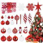 Christbaumkugeln 128-Stück Set, Weihnachtskugeln Weihnachtsschmuck Set
