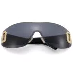 COASION Retro Rechteck Randlose Sonnenbrille für Damen Herren Y2K Wrap Around Shades Brillen