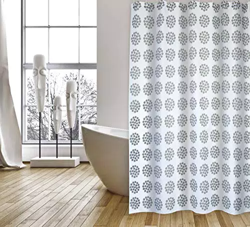 Cotexsa by MSV Premium Anti-Schimmel Textil Duschvorhang - Anti-Bakteriell mit 12 Duschvorhang-Ringen - Polyester