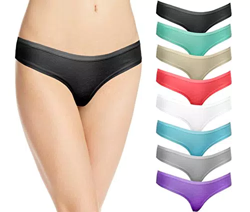 Cotton Whisper Frauen Thong Bikini 8 Pack XS