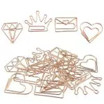 DELSEN 40 Stück Büroklammern Rosegold Kreative Lesezeichen Büroklammern Metall Büroklammern Heftklammern Clips für Büro Schule Hause Dokument Organisieren