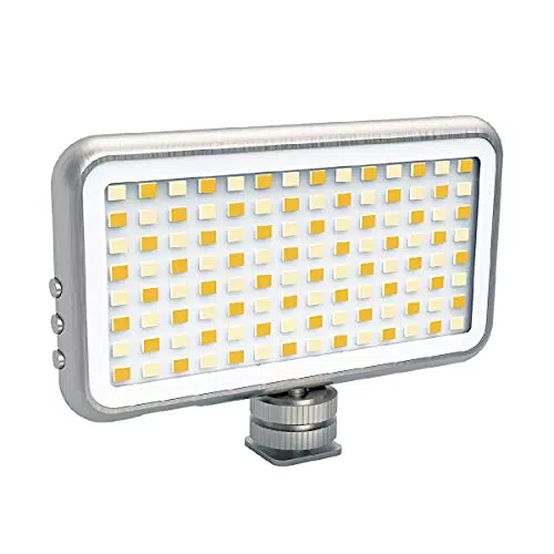 DIGIPOWER LED-Videolicht mit 24 Helligkeitsstufen, Farbtemperaturkontrolle und Lichtfilter