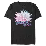 Disney Herren Bösewichte Crazy Cruella T-shirt, Schwarz