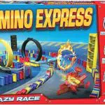 Domino Express Crazy Race, Dominospiel ab 6 Jahren, Kinderspiel mit Dominosteine und Autos