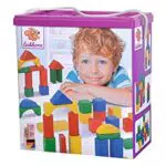 Eichhorn 100010171 100 bunte Holzbausteine in der Aufbewahrungsbox mit Kordel und Sortierdeckel
