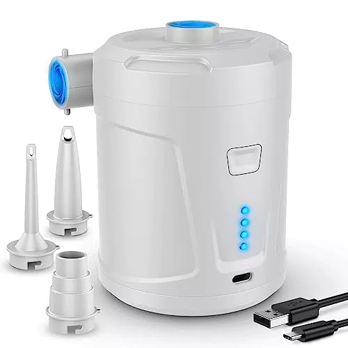 Elektrische Luftpumpe, 5200mAh Tragbar Luftpumpe Luftmatratze für Luftmatratze Pool