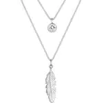 Elli Halskette Damen Feder Boho mit Kristall in 925 Sterling Silber