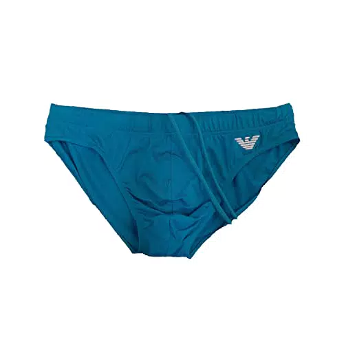 Emporio Armani Men's Essential Low Swim Briefs, Turquoise
