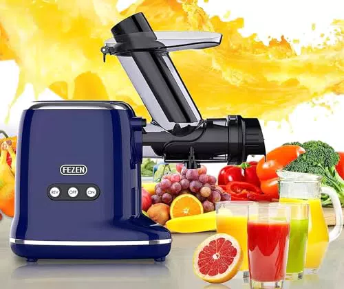 Entsafter Slow Juicer, Fezen Entsafter mit Breitem Einfüllschacht