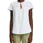 ESPRIT Dobby-Bluse mit Bindedetail