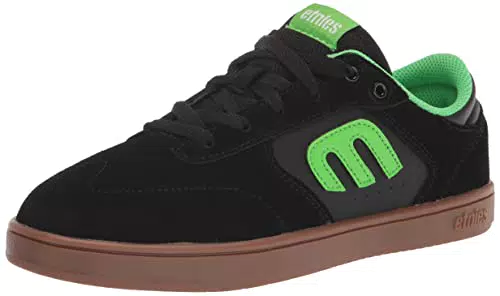 Etnies Kids Windrow Skate Shoe, Black/Green/Gum