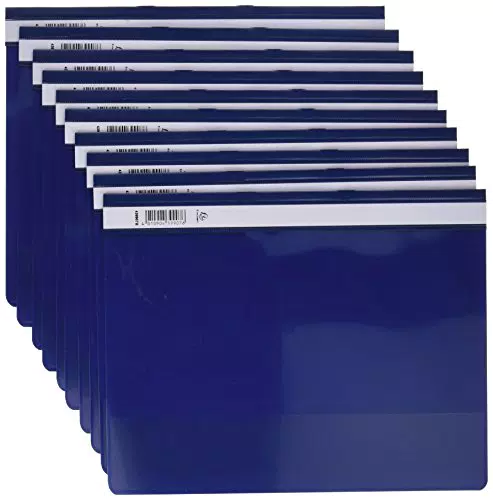 Exacompta 439907B 10er Pack Premium Schnellhefter aus extra starkem PVC mit Beschriftungsstreifen für DIN A4