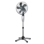 Fakir prestige VC 40 S Höhenverstellbarer Standventilator mit Fernbedienung & 3 Leistungsstufen I Mit 50° Oszillation & Timer I Höhenverstellbar von 120 - 140 cm I Silber/Dunkelgrau I 55 Watt