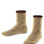 FALKE Unisex Kinder Dancing Notes Haussocken Nachhaltige Baumwolle rutschhemmende Noppen 1 Paar