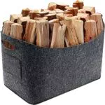 Filztasche Holzkorb für Kaminholz, Kaminholzkorb Korb Filzkorb Feuerholzkorb Kaminholztasche Groß Kaminkorb Holzkörbe Kaminzubehör Brennholzkorb Filz Filzkörbe Holztasche Aufbewahrung