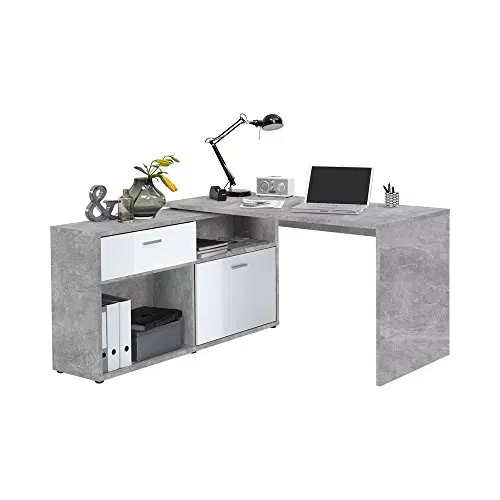 FMD Wohnwand Anbauwand Schrankwand 367  001 Diego 1 Büro Holz grau 138