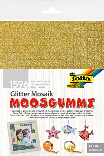 folia 2365 - Glitter Moosgummi Mosaik, selbstklebend