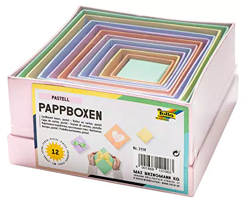 folia 3119 - Pappboxen im Eckig Design, in Pastellfarben