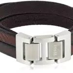 Fossil Armband Für Männer Leder, Innenlänge 175mm X 190mm Silber Edelstahlarmband