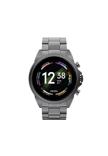 Fossil Gen 6 Herren-Smartwatch mit integrierter Alexa Edelstahl schwarz Edelstahlband rauchgrau