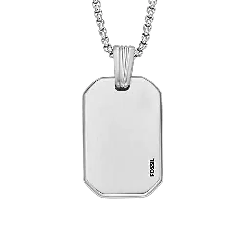Fossil Halskette für Männer Drew Edelstahlkette, Länge: 508mm+ 50.8mm