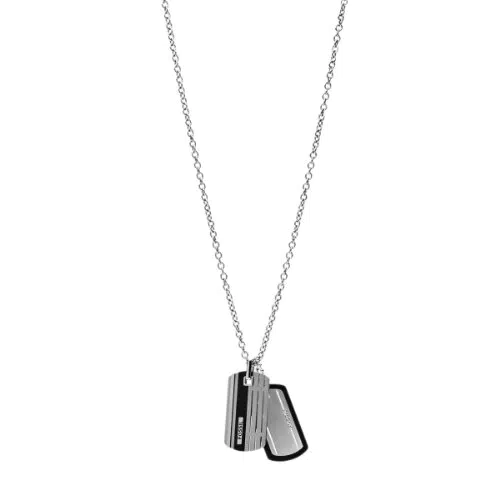 Fossil Halskette Für Männer Kleid, Silber Edelstahl Halskette