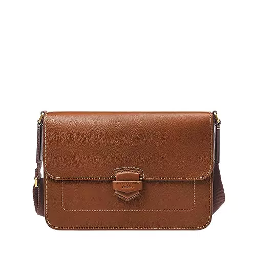 Fossil Herrentasche Lennox, LiteHide braune Messenger Tasche aus Leder