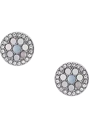 Fossil Ohrringe Für Frauen Vintage Glitz, Länge: 10mm; Breite: 2.25mm Silberne Edelstahl-Ohrringe