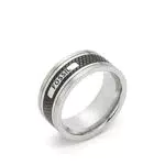 Fossil Ring Für Männer, Schwarzer Edelstahlring, JF00888040