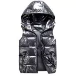 Fulidngzg Steppweste Herren Leicht Daunenweste mit Kapuze Kurz Softshell Weste Outdoor Ärmellose Weste Glitzer Warm Winterjacke Elegant Große Größen Reißverschluss Pufferweste Daunenjacke