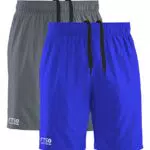 FULL TIME SPORTS FTS-606 2 Pack Laufshorts 100% Polyester - Königlich-Grau Melange