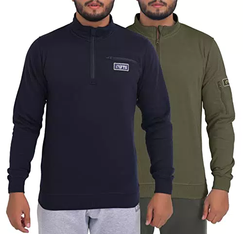FULL TIME SPORTS Herren-Fleece-Zur Seite Fahren und -Pullover mit 1/4-Reißverschluss