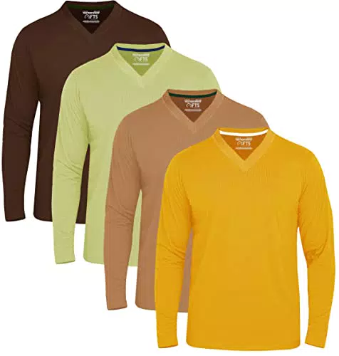 FULL TIME SPORTS Herren T-Shirt Mit V-Ausschnitt Full Sleeve