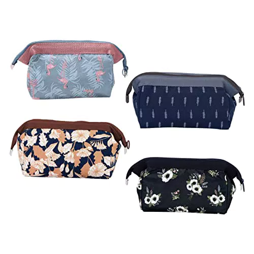 Fyfjur Kosmetiktasche Klein, 4 Stück Multifunktion Dreidimensional Schminktasche Klein