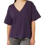 G-STAR RAW Damen Deep V Loose Top, Purpur, S