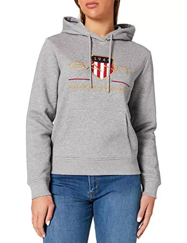 GANT Damen Shield Sweat Hoodie ARCHIV Logo Kapuzenpullover