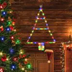 Geemoo Weihnachtsbeleuchtung Außen Batterie, LED Weihnachten Deko mit 50cm Dreiecke Form Weihnachtsbaums