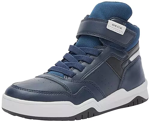 Geox J Perth Boy F Sneaker, Navy/LT Grey