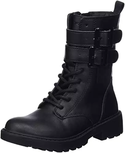 Geox Mädchen J Casey Girl B Stiefeletten,Schwarz