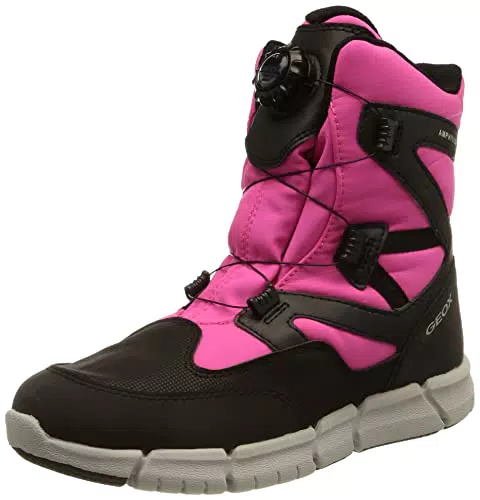 Geox Mädchen J Flexyper Girl B Ab Stiefeletten, Black Fluo Fuchsia