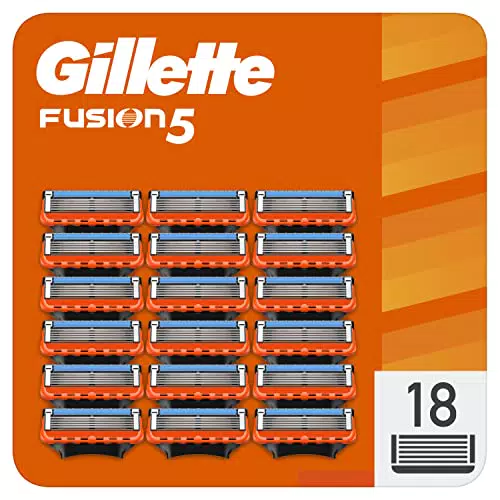 Gillette Fusion 5 Rasierklingen, 18 Ersatzklingen für Nassrasierer Herren mit 5-fach Klinge