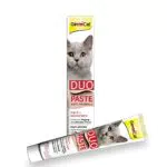 GimCat Duo Paste Anti-Hairball Malz und Hühnchen - Katzensnack fördert den Abgang verschluckter Haare - 1 Tube
