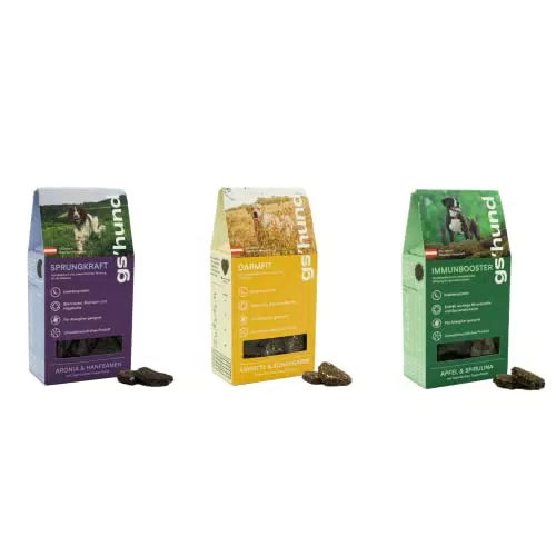 gs´hund 3er Pack Hundeleckerlis Probier Packerl, Getreidefrei für große & kleine Hunde
